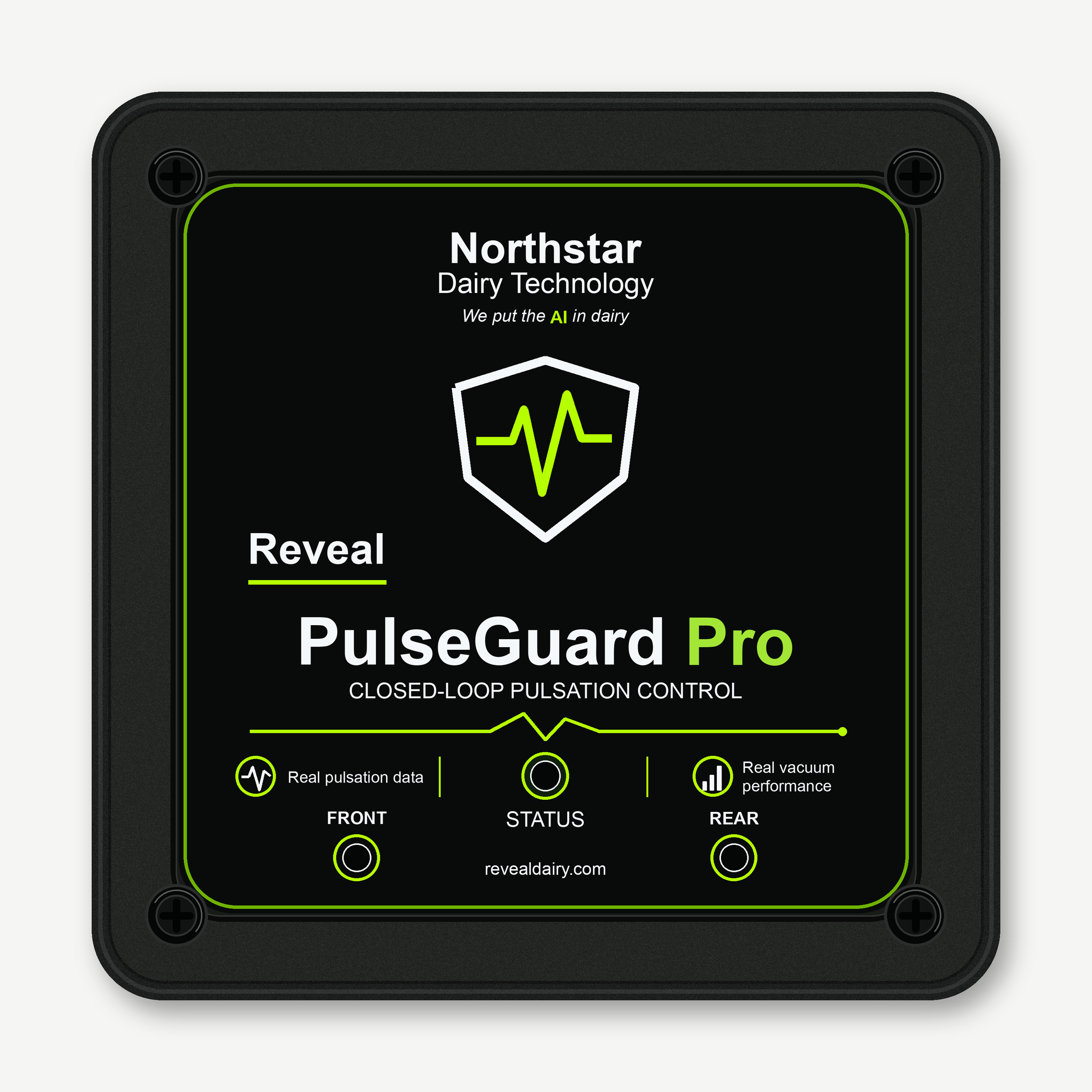 Reveal PulseGuard Pro enclosure with production label